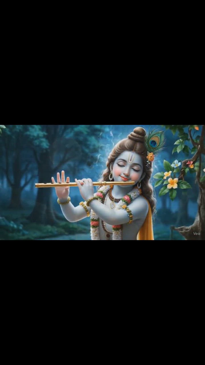 जहाँ बंसी वहाँ कान्हा, जहाँ कान्हा वहाँ प्रेम 💙🎵 #DivineVibes